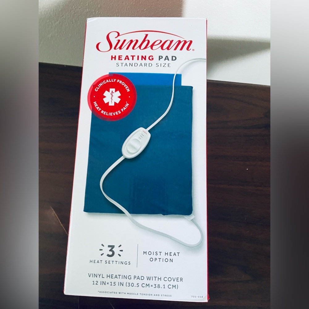 Sunbeam Teal Heating Pad with Moist Heat Option